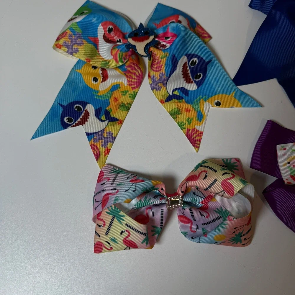 Kids‎ Hair Bow Set Baby Shark Flamingo Mermaid Theme Hair Accessories Pack